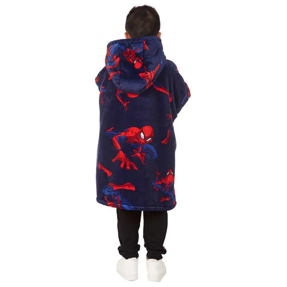 NWT Marvel Spider Man Kids' Hoodie, Hooded Oversized Fleece Blanket One Size